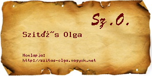 Szitás Olga névjegykártya