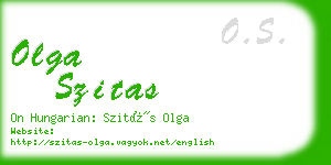 olga szitas business card